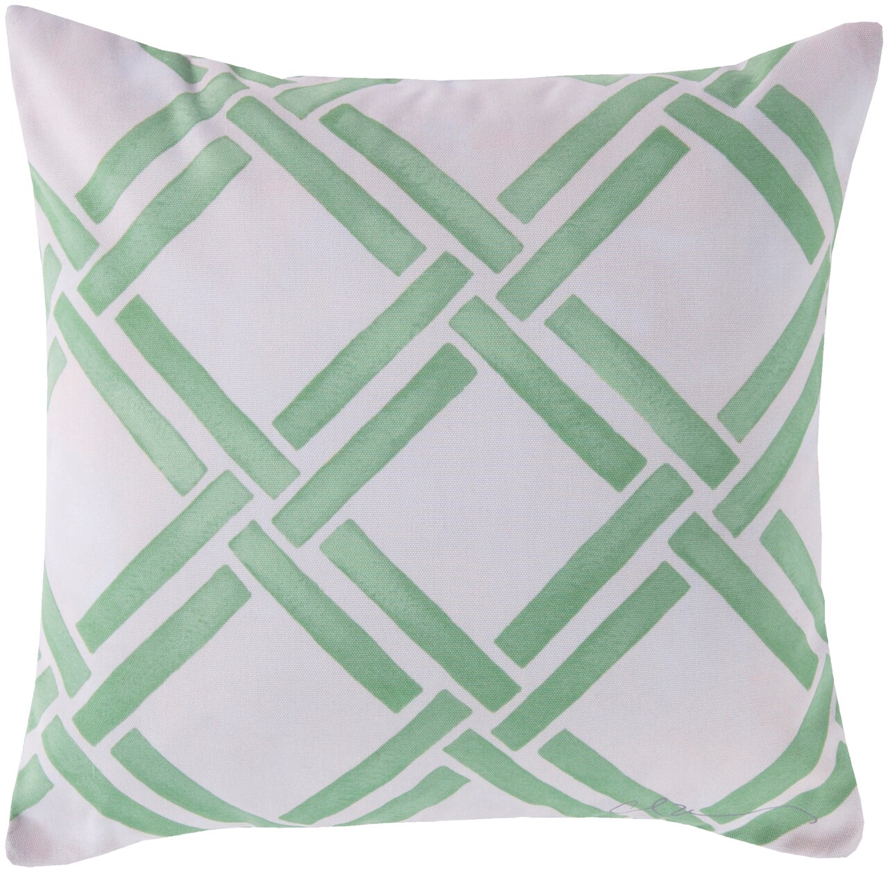 Tiwari Home 20" Seafoam Green and Beige Geometric Square Throw Pillow Cover